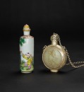 Republic -Two Snuff Bottle, A Silver Insert White Jade Carved Beast Snuff Bottle, A Famille Glaze Snuff Bottle - 2