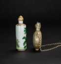 Republic -Two Snuff Bottle, A Silver Insert White Jade Carved Beast Snuff Bottle, A Famille Glaze Snuff Bottle - 3