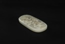 Qing- A White Jade Carved Buddaism Three Treasure Plgue - 4