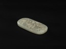 Qing- A White Jade Carved Buddaism Three Treasure Plgue - 5