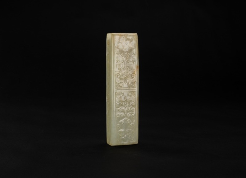 Qing-A White Jade Carved Paper Weight