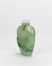 Republib - A Green Jadeite Carved’ Melon And Squirrel’ Snuff Bottle - 4