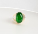 A Translucent Green Double Cabochon Jade Ring. - 2