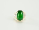 A Translucent Green Double Cabochon Jade Ring. - 3