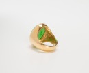 A Green Jadeite Mounted In 18K Gold Ring - 4