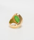 A Green Jadeite Mounted In 18K Gold Ring - 5