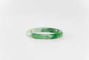 A Semi-Translucent Green Jadeite Bangle - 2