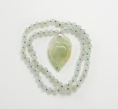 A Semi-Translucent Jadeite Beads Necklace And Jadeite Hartshape Pendant - 2