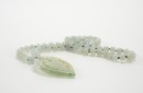 A Semi-Translucent Jadeite Beads Necklace And Jadeite Hartshape Pendant - 3