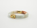 A Yellowish Jadeite Carved Bangle - 4