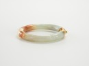 A Yellowish Jadeite Carved Bangle - 5