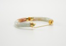 A Yellowish Jadeite Carved Bangle - 6