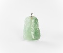 A Semi-Translucent Jadeite Carved ‘Bamboo’ Pendant - 2