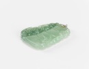 A Semi-Translucent Jadeite Carved ‘Bamboo’ Pendant - 5