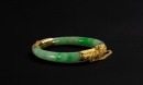 Republic - A Green Jadeite Bangle with 24k Gold - 2