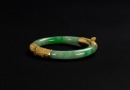 Republic - A Green Jadeite Bangle with 24k Gold - 3