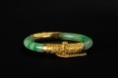 Republic - A Green Jadeite Bangle with 24k Gold - 5