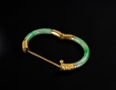 Republic - A Green Jadeite Bangle with 24k Gold - 6