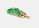 14K Gold And Diamond Mounted Green Jadeite Carved ‘Rabbit’ Pendant - 5