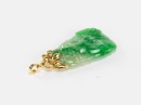 14K Gold And Diamond Mounted Green Jadeite Carved ‘Rabbit’ Pendant - 6