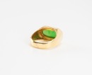 A Green Jadeite Mounted In 18K Gold Ring - 5