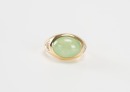 A Semi-Translucent Jadeite Ring With 14k Gold And Diamond - 3