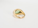 A Semi-Translucent Jadeite Ring With 14k Gold And Diamond - 4