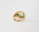 A Semi-Translucent Jadeite Ring With 14k Gold And Diamond - 5