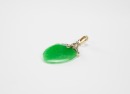 18k Glod with Diamond Mounted Hartshape Jadeite Pendant - 2