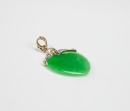 18k Glod with Diamond Mounted Hartshape Jadeite Pendant - 3