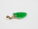 18k Glod with Diamond Mounted Hartshape Jadeite Pendant - 5