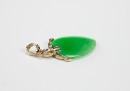 18k Glod with Diamond Mounted Hartshape Jadeite Pendant - 6