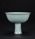 Qing-A Celadon Glazed Floral Stem Cup. - 2