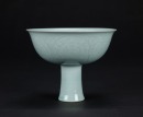 Qing-A Celadon Glazed Floral Stem Cup. - 3