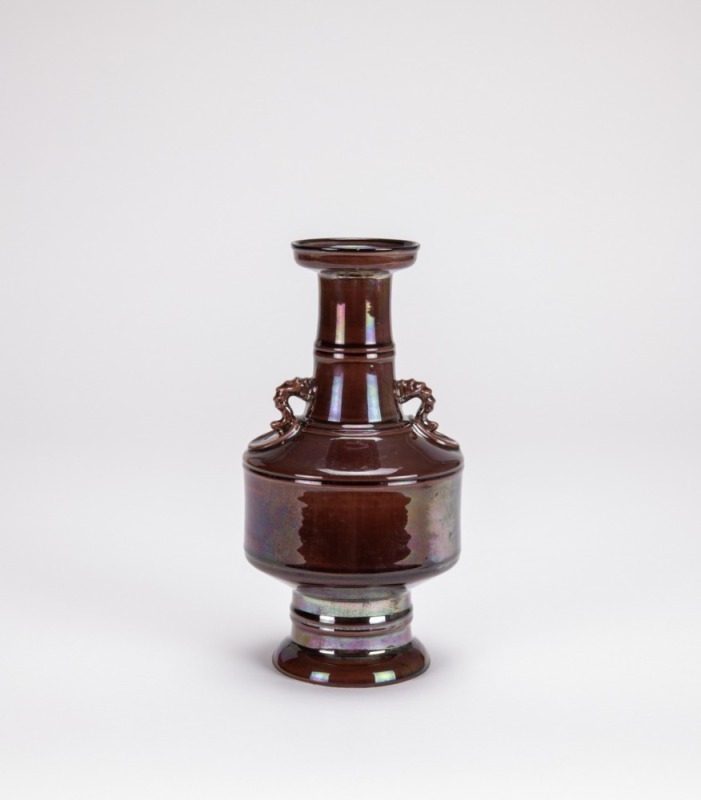 Qing-A Brown-Glazed Double Handle Vase