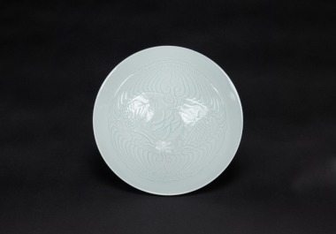 Qing-A Lavender-Blue-Glazed ‘Cranes’ Bowl