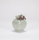 Qing-A Celadon-Glazed With Iron-Red Chilung Vase. - 2