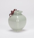 Qing-A Celadon-Glazed With Iron-Red Chilung Vase. - 6