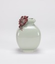 Qing-A Celadon-Glazed With Iron-Red Chilung Vase. - 7