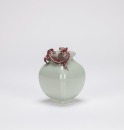 Qing-A Celadon-Glazed With Iron-Red Chilung Vase. - 8