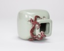 Qing-A Celadon-Glazed With Iron-Red Chilung Vase. - 9