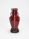 Qing-A Iron-Red Double Handle Vase(Stand) - 4