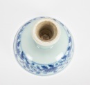 Qing-A Blue And White Floral Stem Cup - 5