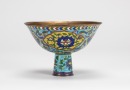 Qing- A Cloisonne Enamel Stem Cup - 2