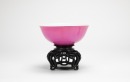 Qing-A Pink-Enamelled Bowl. ( Wood Stand)