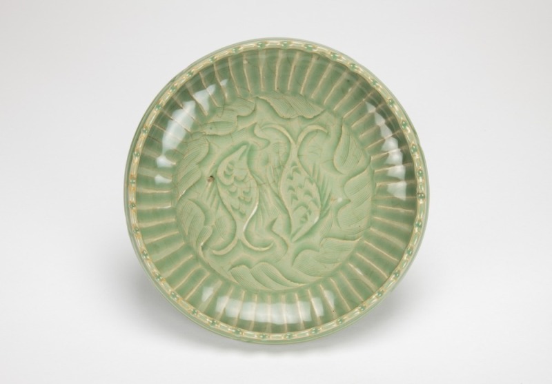 Qing-A Longquan Celadon Glaze ‘Double Fishes’ Brush Washer