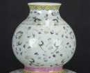 Qing-A White Ground Famille-Rose ‘Cranes And Florals’ Double-Gourd Shape Vase - 4