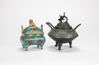 Qing-A Two Cloisonne Enamel Censers With Covers (2 Pcs)
