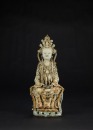 Song/Yuan-A Porcelain Guanyin With Celadon Glazed Seated Statues