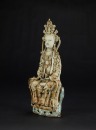 Song/Yuan-A Porcelain Guanyin With Celadon Glazed Seated Statues - 6